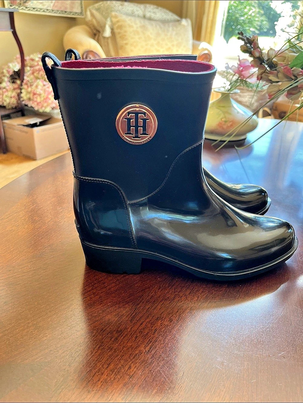 Hilfiger Black Rain Boots Like New